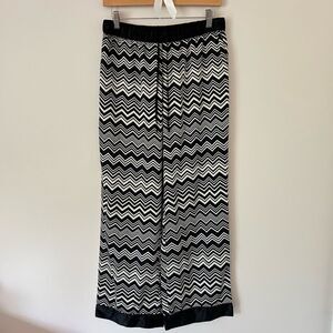 Missoni Satin Silky Black and White Chevron Pajama Pants